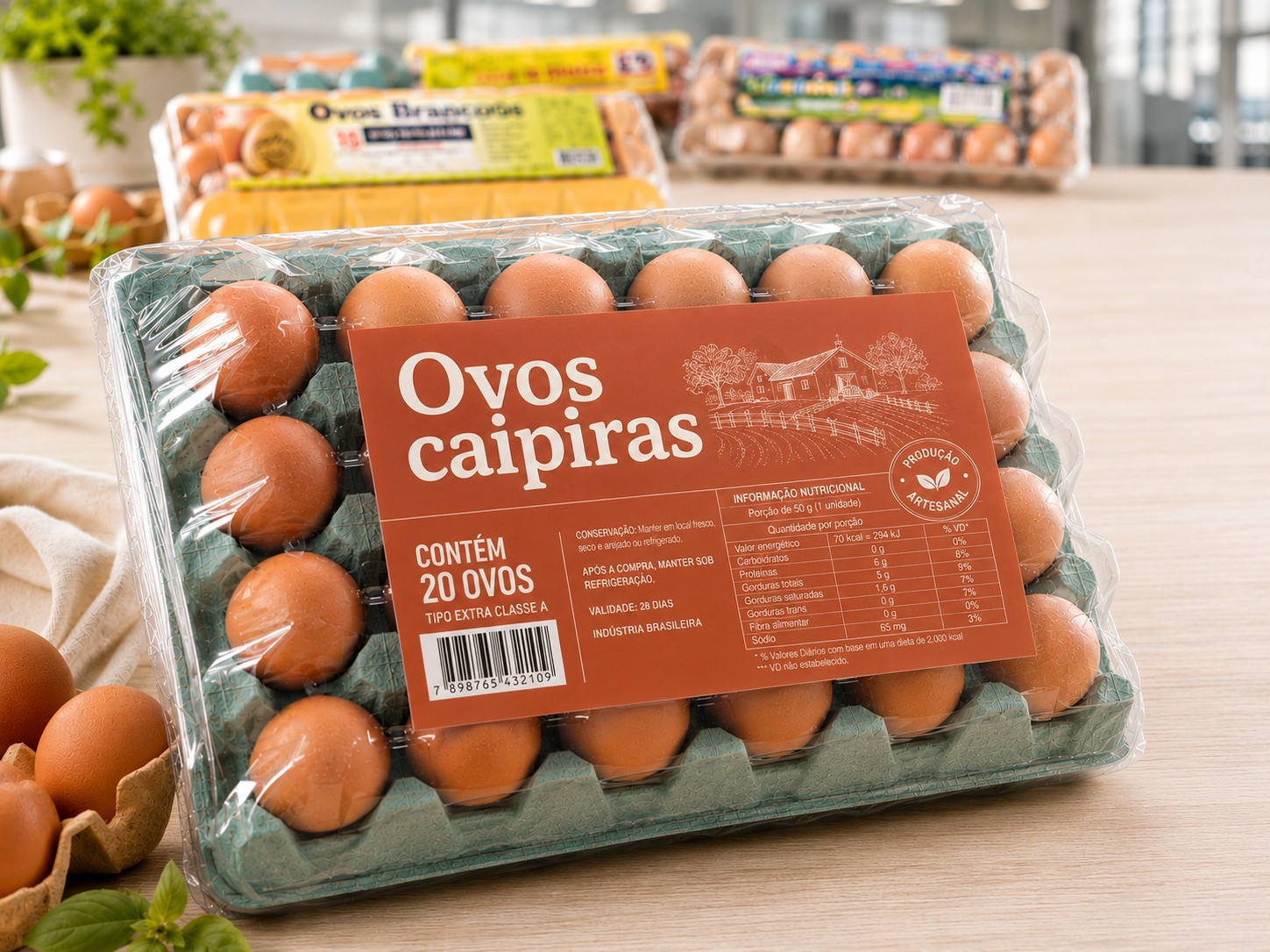 Rótulo personalizado — embalagem de ovos